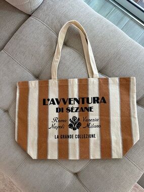 Sezane Stripe L’avventura Canvas Tote